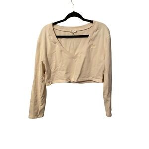 For Love and Lemons Morgan Sweatshirt Top size M pale yellow